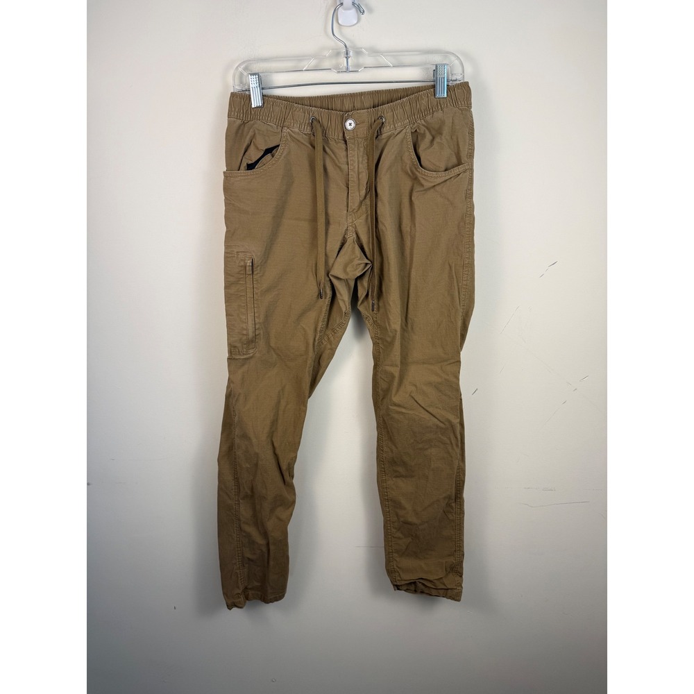BYLT Premium Basics Mens Jogger Pants Tan Khaki Elastic Waist Stretch Size M
